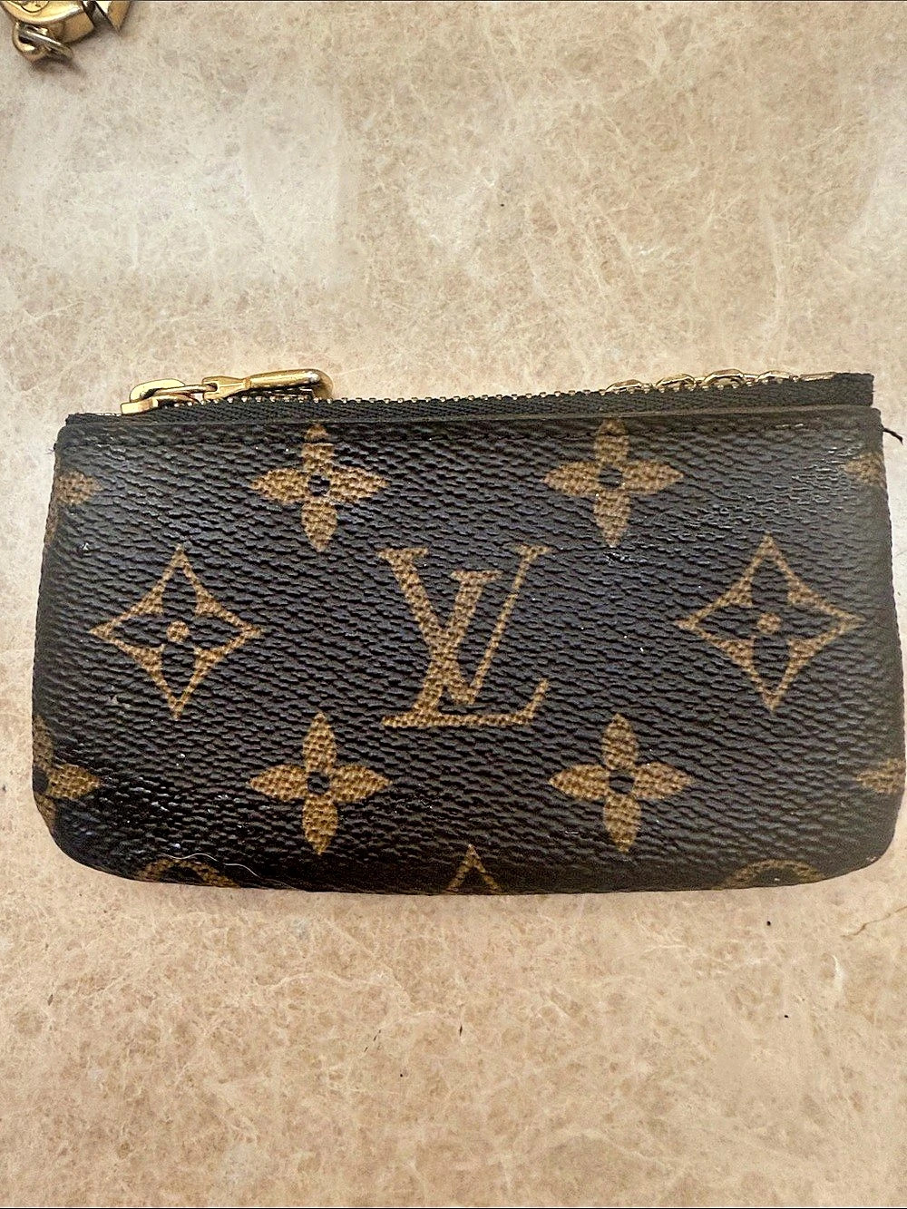 Louis Vuitton Monogram Pochette Cles Pouch Brown & Black